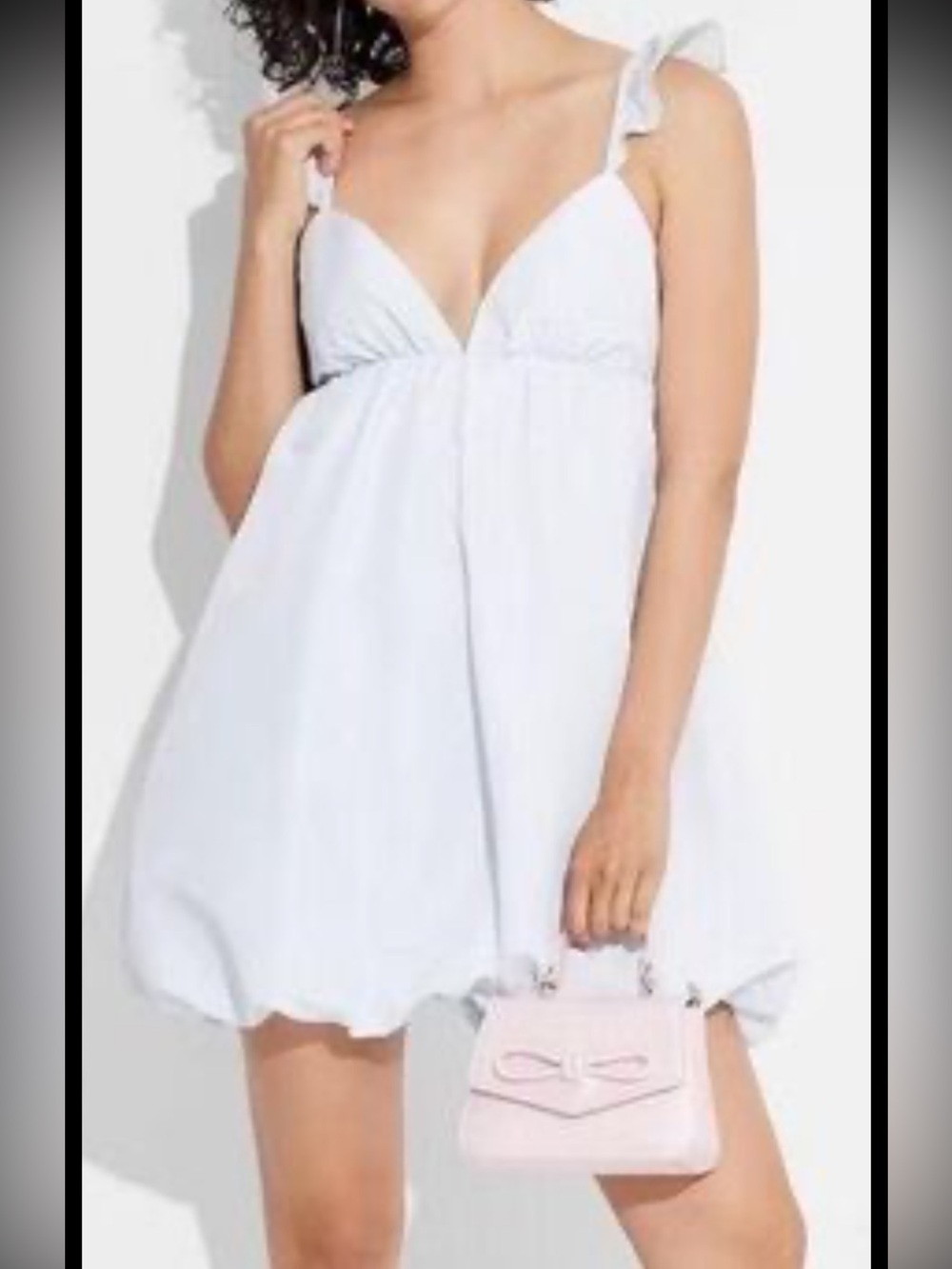 NWT wild fable Sexy Powder Blue Babydoll Bibble Hem Mini Dress, size Medium